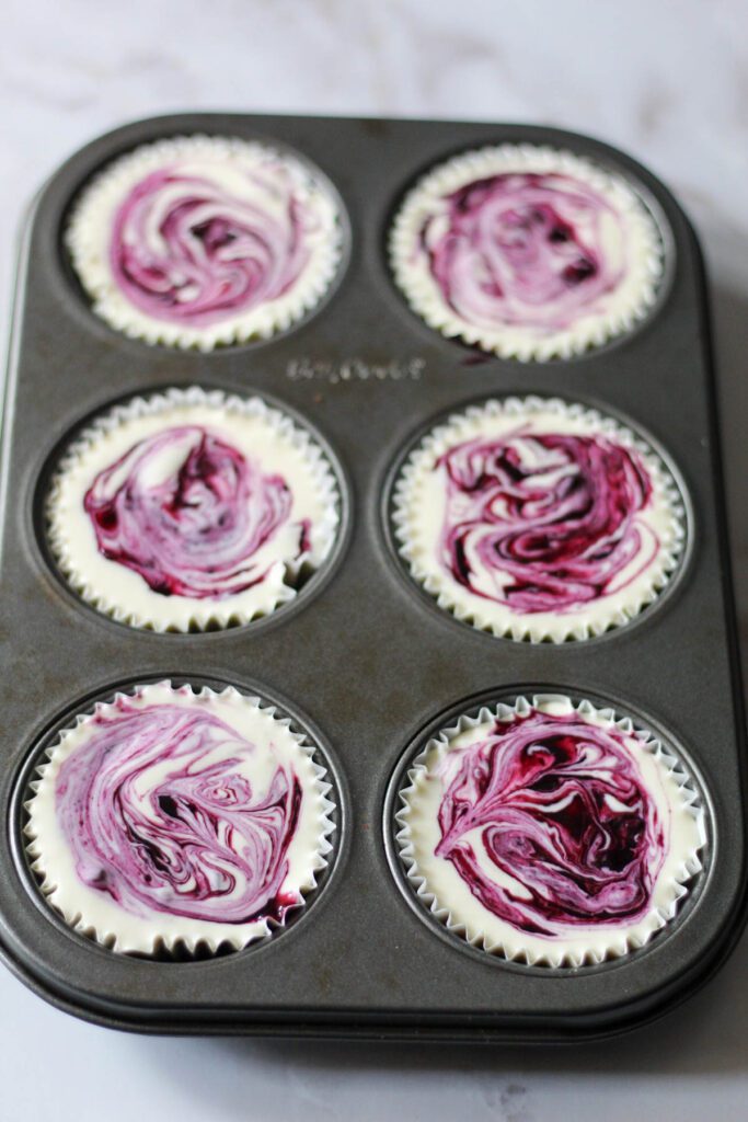 lemon blueberry mini cheesecakes