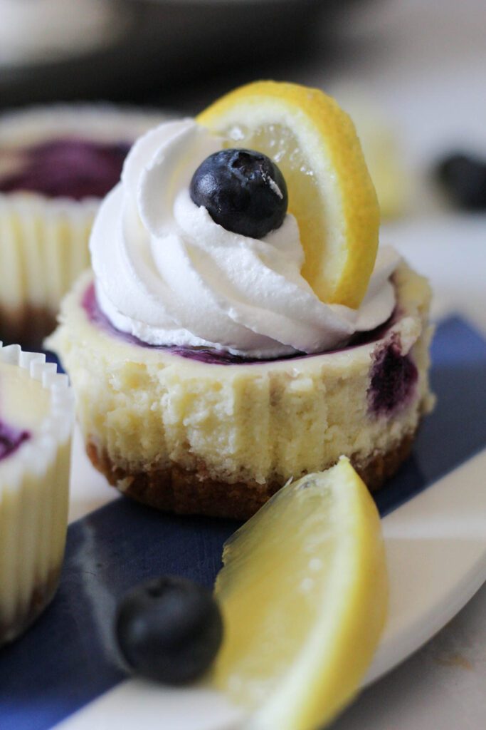 lemon blueberry mini cheesecakes