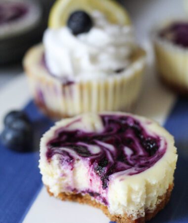 lemon blueberry mini cheesecakes