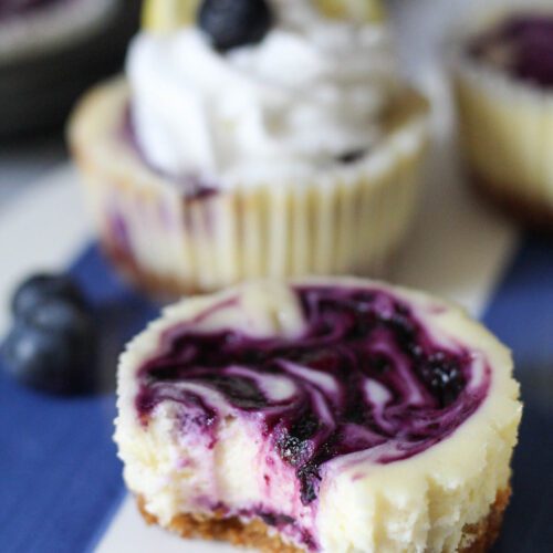 lemon blueberry mini cheesecakes