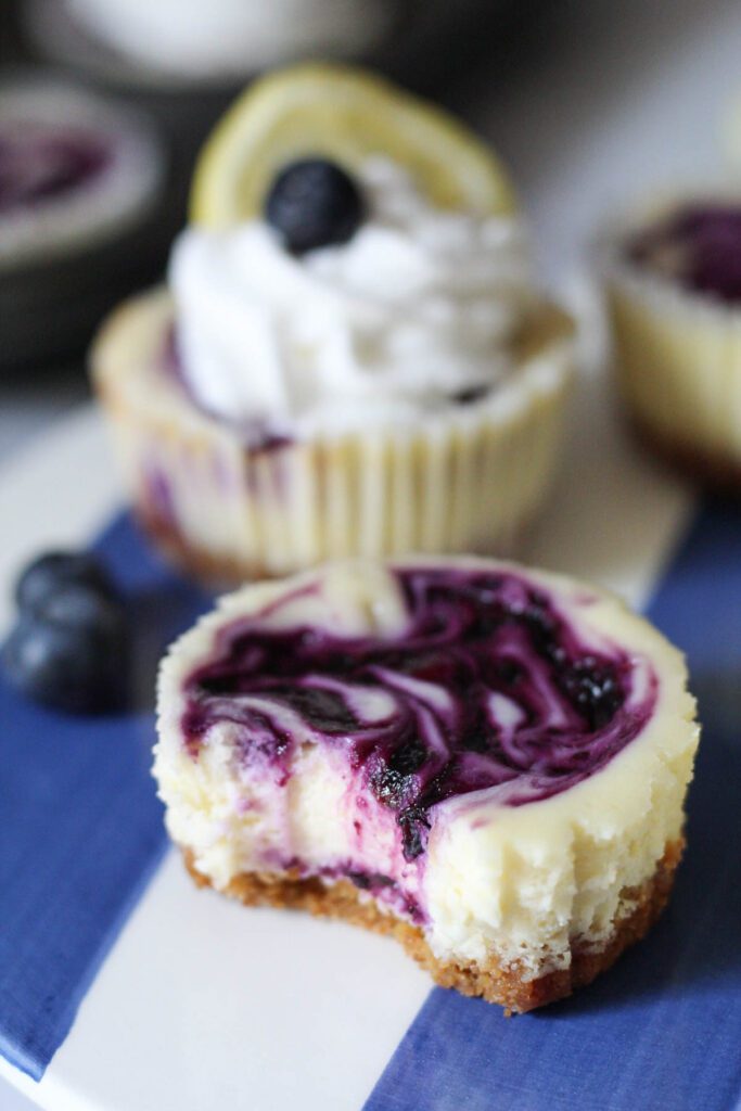 lemon blueberry mini cheesecakes