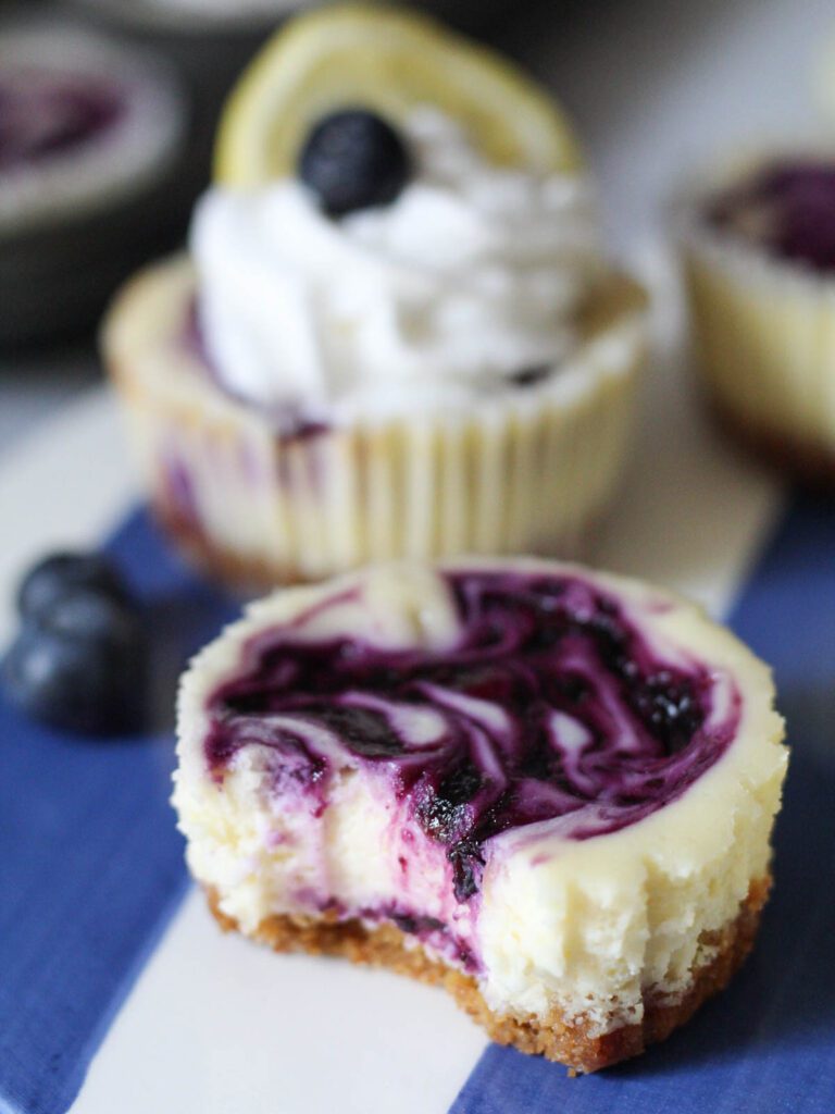 lemon blueberry mini cheesecakes