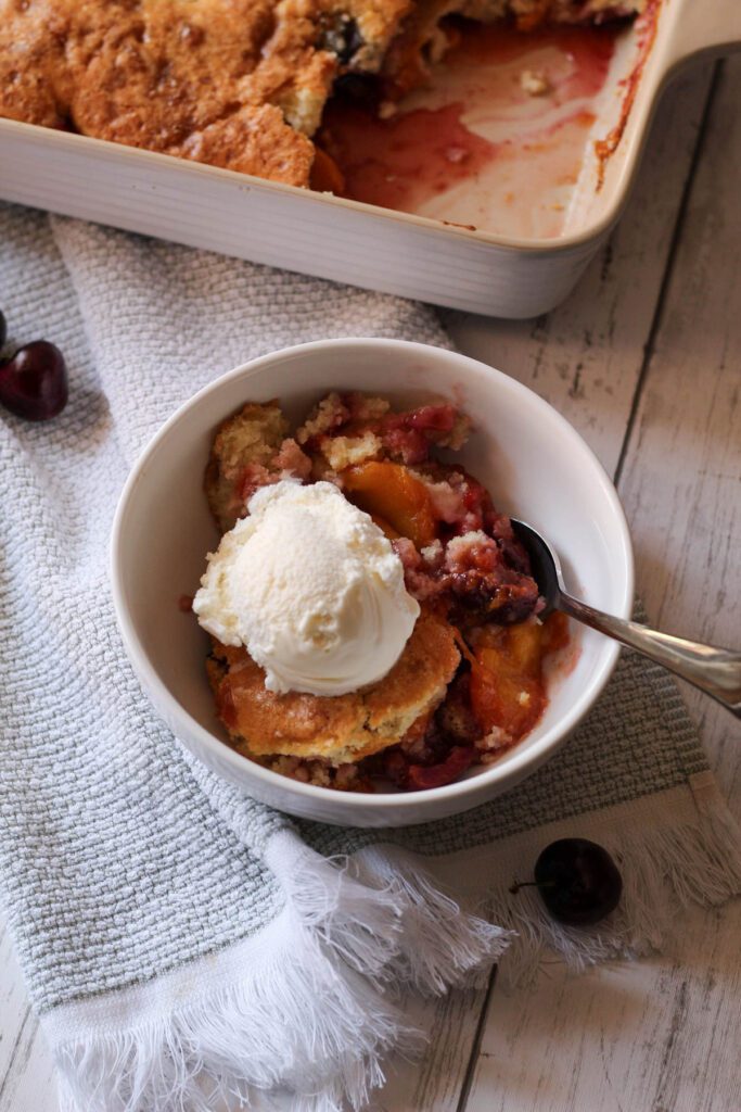 cherry peach cobbler