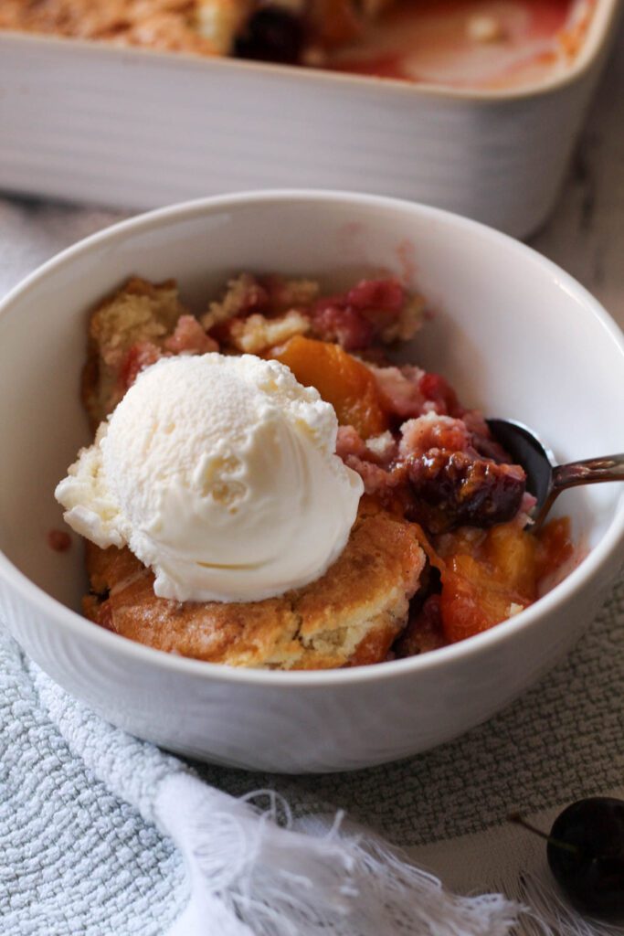 cherry peach cobbler