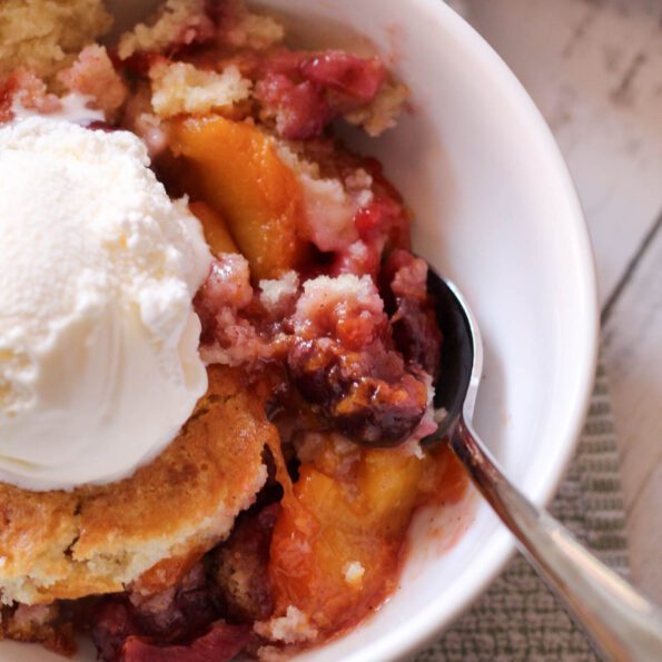 cherry peach cobbler