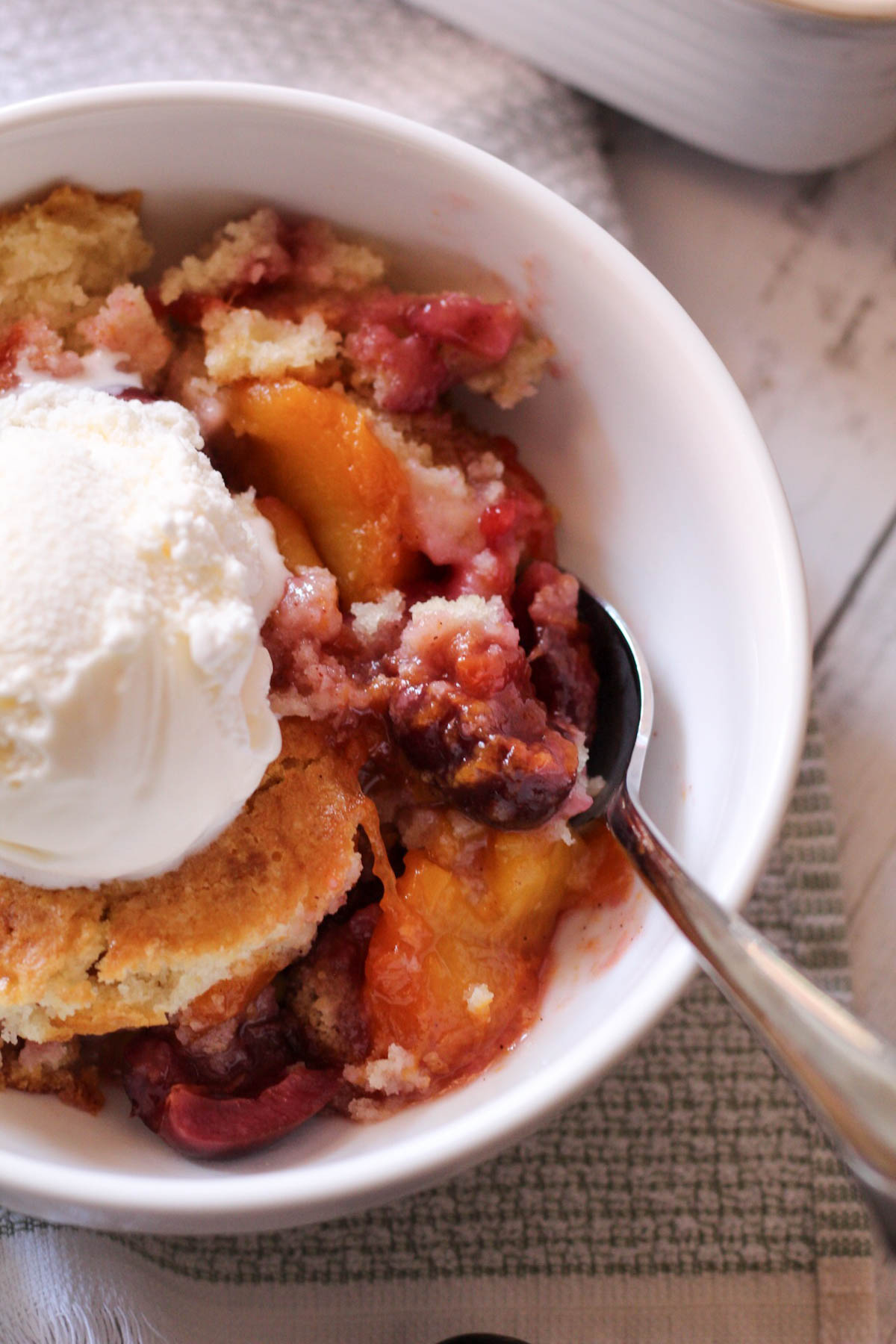 cherry peach cobbler